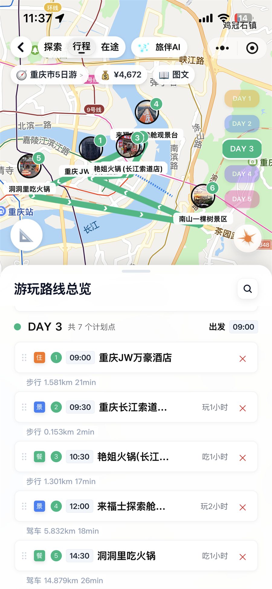 单日行程安排